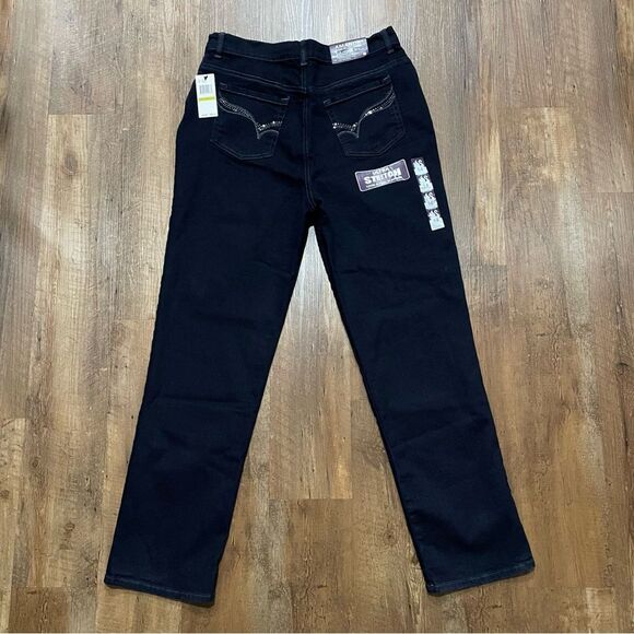 Gloria Vanderbilt Amanda Dark Wash Women 14 Classic Fit Tapered NWT Jeans - Picture 2 of 13